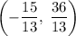 \left(-\dfrac{15}{13},\;\dfrac{36}{13}\right)