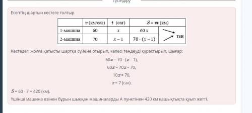 Қаласынан B қаласына қарай жылдамдығы 60 км/сағ болатын машина шықты. 1 сағат өткен соң, оның соңына