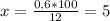 x=\frac{0,6*100}{12}=5