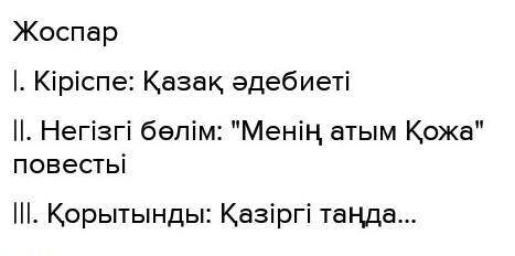 Менің атым Қожа хикаятын оқып, мазмұндық жоспар құрыңыз. Көмектесіңдерші​