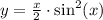 y = \frac{x}{2}\cdot\sin^2(x)