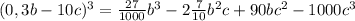 (0,3b-10c)^{3} =\frac{27}{1000}b^{3} -2\frac{7}{10}b^{2} c+90bc^{2} -1000c^{3}\\