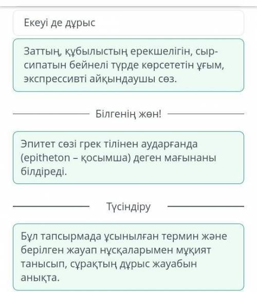 Ұлы Жібек жолы – әлемдік өркениет тарихындағы ұлы жетістік Терминге сай анықтаманы тап. Эпитет Екеуі