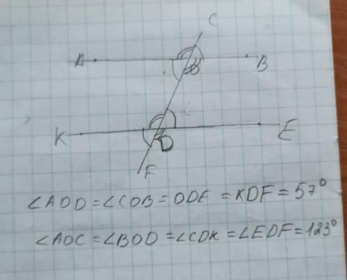 Дано:a\\b,c-секущая угол 1+угол2=114 градусам. Найти:все образовавшиеся углы.