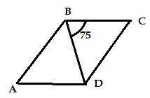 Сторона параллелограмма равна 6 см и образует с его диагональю, длина которой 7 см, угол 75°. Найдит