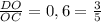 \frac{DO}{OC} =0,6 =\frac{3}{5}