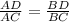 \frac{AD}{AC} =\frac{BD}{BC }