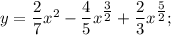 y=\dfrac{2}{7}x^{2}-\dfrac{4}{5}x^{\tfrac{3}{2}}+\dfrac{2}{3}x^{\tfrac{5}{2}};