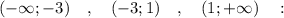 (-\infty; -3) \quad , \quad (-3; 1) \quad , \quad (1; +\infty) \quad :