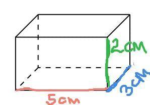 построить прямоугольный параллелепипед, у которого длина равна 3 см, ширина 5 см, высота 2 см сразу