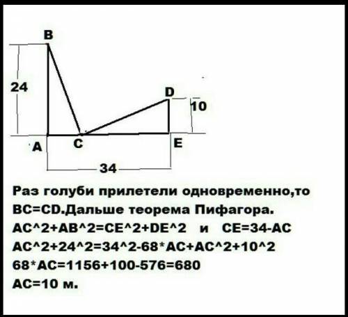 На крыше дома и на фонарном столбе находится по одному голубю. Галина недалеко от дома рассыпала зёр