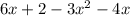 6x+2-3x^{2}-4x