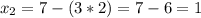 x_2 = 7 - (3*2) = 7 -6 = 1