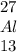 27 \\ Al \\ 13