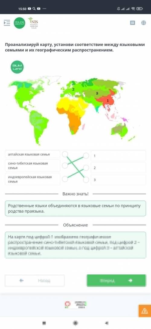 Проанализируйте карту установи соответствие между языковыми и их географическим распространением​