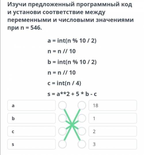 Х Программирование линейныхалгоритмов. Урок 1Изучи предложенный программный код иустанови соответств