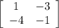 \left[\begin{array}{cc}1&-3\\-4&-1\end{array}\right]