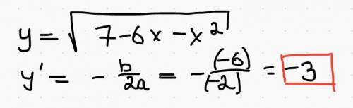 Y=корень из 7-6x-x^2 Найти наибольшее значение функции.