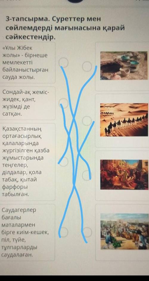3-тапсырма. Суреттер менсөйлемдерді мағынасына қарайсәйкестендір.«Ұлы Жібекжолы» - бірнешемемлекетті