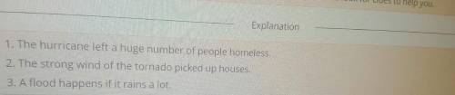 Reading an article about natural disasters Put the sentences into the correct order.ofhurricanehomel