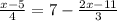 \frac{x-5}{4}=7-\frac{2x-11}{3}