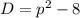 D=p^2-8