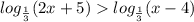 log_{ \frac{1}{3} }(2x + 5) log_{ \frac{1}{3} }(x - 4)