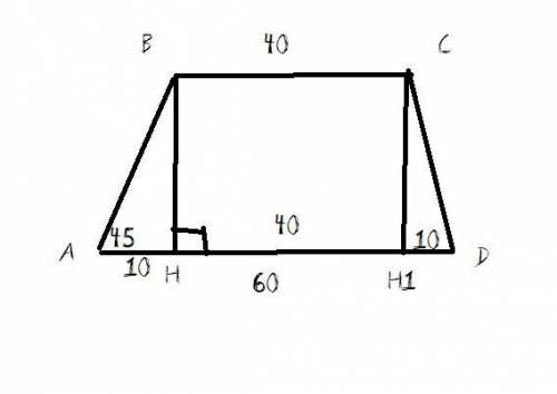Найдите площадь трапеции, изображённые на рисунке. ​