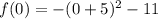 f(0)=-(0+5)^2-11