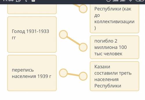 Соотнеси события и их последствия Количество связей: 51926 годЧисленность казахов 3 миллиона628 чело