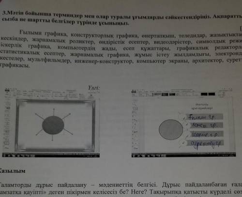 3.Мәтін бойынша терм инд ер мен олар туралы ұғымдарды Ақпаратты сызба не шартты белгілер түрін де ұс