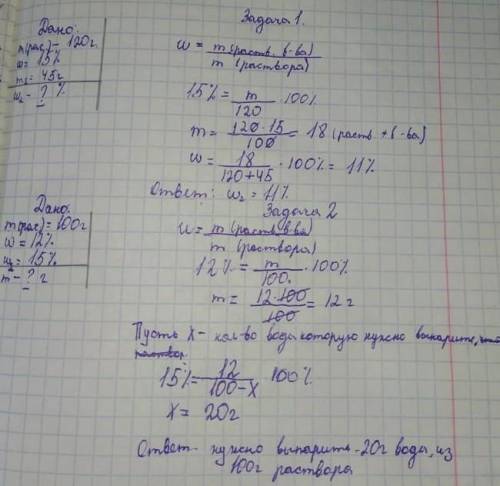 120 г 15%-ного раствора долили 45г воды. Какой стала массовая доля вещества в растворе?