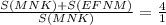 \frac{S(MNK)+S(EFNM)}{S(MNK)} =\frac{4}{1}