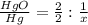 \frac{HgO}{Hg} =\frac{2}{2} :\frac{1}{x}