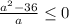 \frac{a^{2} -36}{a} \leq 0