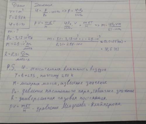 ЛЮДИ УМОЛЯЮ Сколько пара (в граммах) содержится в каждом кубическом метре воздуха при температуре 25