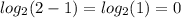 log_2(2-1) = log_2(1) = 0