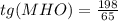 tg(MHO) = \frac{198}{65}