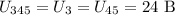 U_{345}=U_3=U_{45}=24~\mathrm B