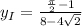 y_I = \frac{\frac\pi2-1}{8 - 4\sqrt2}