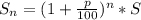 S_{n} = (1 + \frac{p}{100} )^n * S