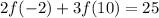 2f(-2)+3f(10)=25