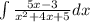 \int\limits \frac{5x - 3}{ {x}^{2} + 4x + 5} dx \\