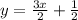 y = \frac{3x}{2} + \frac{1}{2}