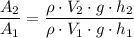 \dfrac{A_2}{A_1} = \dfrac{\rho\cdot V_2\cdot g\cdot h_2}{\rho\cdot V_1\cdot g\cdot h_1}