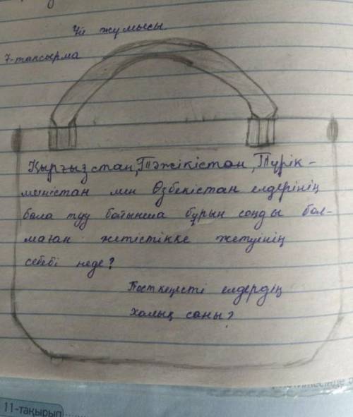 ЖАЗЫЛЫМ 7-тапсырма. «Қолдорба» әдісі. Параққа қолдорбаның суретін салып, бү-гінгі сабақтан алып кетк