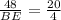 \frac{48}{BE} =\frac{20}{4}