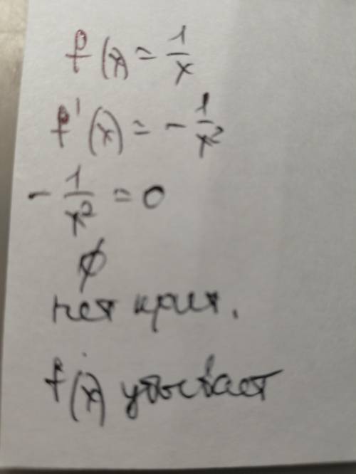 РЕШИТЕ очень Определите критические точки функции: f(x) = 1/x