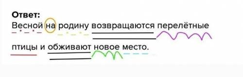 Сделайте синтаксический разбор предложения Весной на родину возвращаются перелётные птицы и обживаю