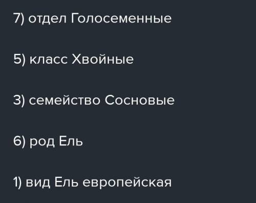 1-Классифицируй растение, начиная с высшей систематической категории. Выбери пять подходящих элемент